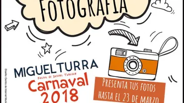 imagen del cartel alusivo al concurso de fotografía del Carnaval 2018 de Miguelturra, diseño Centro de Internet