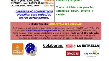 imagen del cartel de la carrera mini de Miguelturra, 19 noviembre 2017
