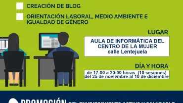 imagen del cartel del curso de informática, noviembre diciembre 2019