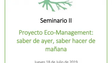 imagen del cartel del Seminiario Eco-Management, del 18 de julio de 2019 en Miguelturra