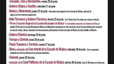 imagen cartel audiciones Escuela de Música y Danza de Miguelturra curso 2016-2017, diseño Centro de Internet