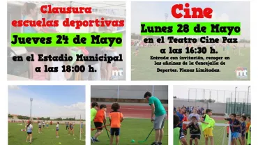 imagen cartel anunciador actividades fin curso Escuelas Deportivas Miguelturra 2017-2018