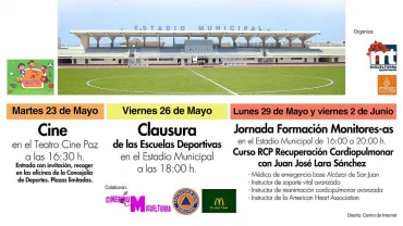 imagen cartel eventos fin Escuelas Deportivas Miguelturra 2016-2017, diseño Centro de Internet
