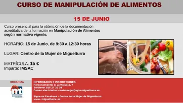 imagen del curso de manipulación de alimentos, junio 2018