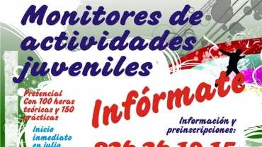 imagen cartel curso Monitor-a Actividades Juveniles Campo de Calatrava, junio 2017