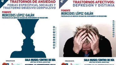 imagen de los carteles de ambas charlas de septiembre de 2018, diseño carteles portal web municipal