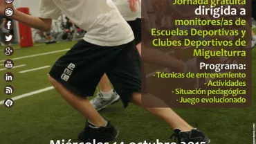 imagen cartel jornada formativa deportiva, diseño del portal web, octubre 2015