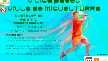 imagen del cartel de la Quinta Liga de Pádel de Miguelturra 2015