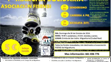 imagen del cartel de la primera marcha solidaria Fisensi, 30 octubre 2016