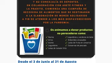 imagen cartel recogida alimentos, Ayuntamiento Miguelturra, junio a agosto 2020