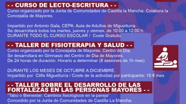 imagen del cartel anunciador de las actividades de la concejalía de Mayores, septiembre 2016, diseño portal web