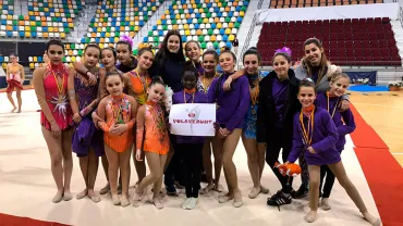 imagen del CDE Volaverunt Miguelturra en el provincial de gimnasia rítmica, marzo 2018
