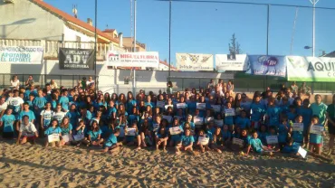 imagen de la clausura del clinic de vóley playa, Miguelturra, julio 2018.
