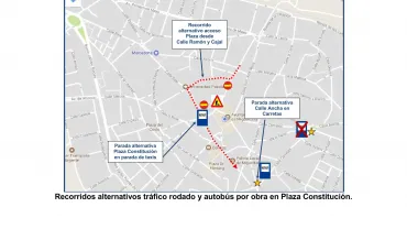 imagen del plano de rutas alternativas a colación del corte de tráfico del 31 de enero de 2018