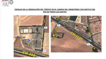 imagen del croquis de la Policía Local sobre la circulación de vehículos en la festividad de Todos los Santos 2018