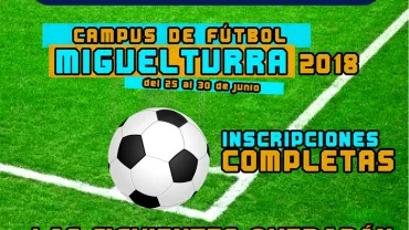 imagen alusiva a que el Campus de Fútbol 2018 de Miguelturra ha llenado las plazas ofertadas, mayo 2018