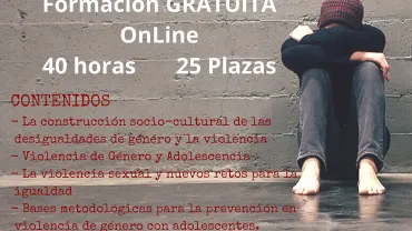 imagen del cartel del curso contra violencia de género,  mayo 2020