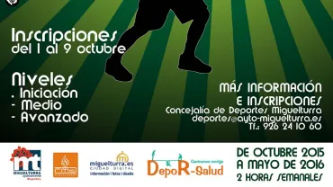 imagen del cartel que publicita la escuela de tenis de adultos de Miguelturra, octubre 2015