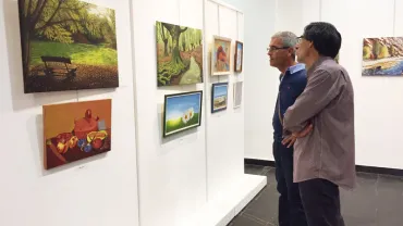 imagen exposición de pintura al óleo de la Universidad Popular, mayo 2017