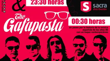 imagen del cartel de los conciertos de Sergio Romero y The Gafapasta, diseño portal web Ayuntamiento Miguelturra