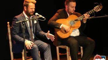 imagen del cantaor Quintín Zamora y el "Niño Chavolena", septiembre 2018