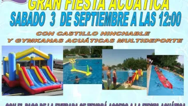 imagen del cartel elaborado por Proidman para anunciar la fiesta de la Piscina, septiembre 2016