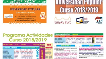 imagen del folleto del curso 2018-2019 de la Universidad Popular de Miguelturra