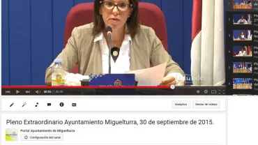 imagen captura pantalla zona Plenos Ayuntamiento en Youtube, octubre 20125