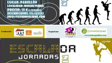imagen carteles de los cursos de escalada en Miguelturra, octubre 2015