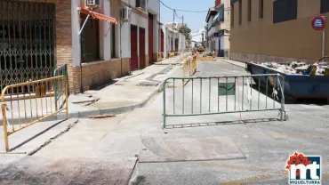 imagen de las obras que se están acometiendo en la calle Botija, julio 2015
