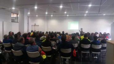 imagen de uno de los info-seminarios sobre riesgos laborales, diciembre 2018 Miguelturra