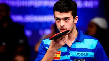 imagen de Javier Benito en el mundial de Londres, enero 2020, imagen Club Tenis de Mesa Miguelturra
