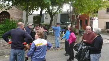 imagen de personas participantes en la jornada de limpieza medioambiental Peralvillo, octubre 2016