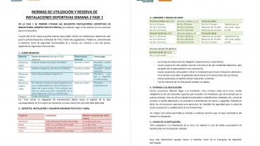imagen de la nueva normativa uso instalaciones deportivas Miguelturra Fase 1, fecdoc 2020-05-26