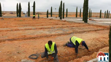 imagen de las obras que se están acometiendo en el Cementerio Municipal, abril de 2016