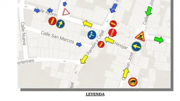 imagen del plano explicativo del tráfico rodado afectado por las obras, octubre 2015