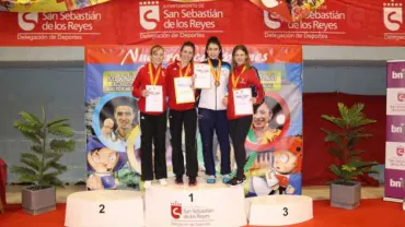 imagen de Natalia Ruedas en el podio de San Sebastián de los Reyes, febrero 2017, fuente imagen Areté Kim Miguelturra