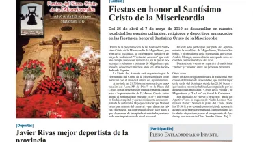 imagen de la portada del Boletín Informativo Municipal del mes de mayo de 2019 de Miguelturra