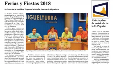 imagen de la portada del Boletín Informativo Municipal del mes de septiembre de 2018