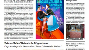 imagen de la portada del Boletín Informativo Municipal de Miguelturra de enero de 2016