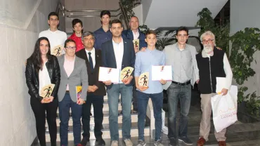 imagen del concejal de Deportes de Miguelturra y deportistas Gala Deporte Provincial Ciudad Real 2017