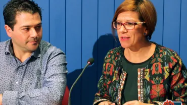 imagen de Triguero y Sobrino durante la presentación Sabores del Quijote, noviembre 2018