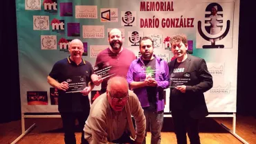 imagen presentador y finalistas del Certamen de Monólogos 2019 Miguelturra