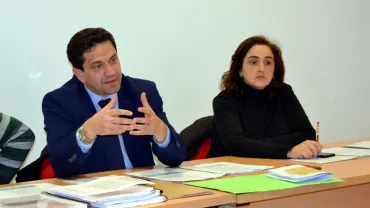 imagen del presidente y secretaria de la AD Campo de Calatrava, marzo 2018, fuente imagen Gabinete Prensa Multimedia