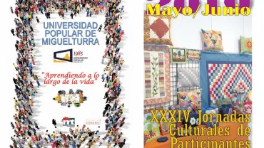 imagen del díptico editado para publicitar las Jornadas de Participantes UP Miguelturra 2018-2019