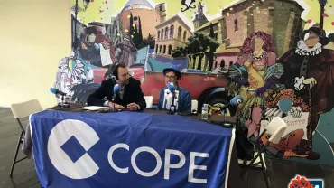 imagen de Victoria Sobrino en el programa de radio de la COPE, Carnaval 2019 Miguelturra