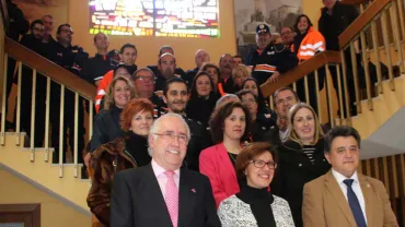 imagen grupal de autoridades y agrupaciones de Protección Civil en Miguelturra, marzo 2018