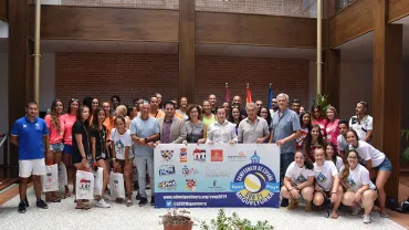 imagen de la recepción campeonato España sub-21 femenino vóley playa, Miguelturra 2019