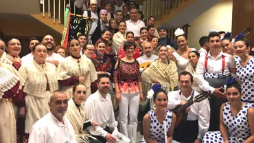 imagen de la recepción de grupos en el Ayuntamiento, julio 2018, fuente imagen-autora Victoria Sobrino