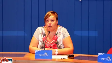 imagen de la rueda de prensa de Luz María Sánchez, septiembre 2016